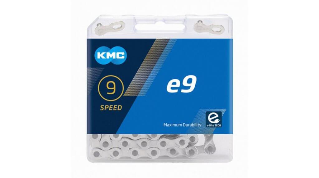 KMC e9 Kette 9-fach 122-Glieder silver 1 KMC e9 Kette 9-fach 122-Glieder silver