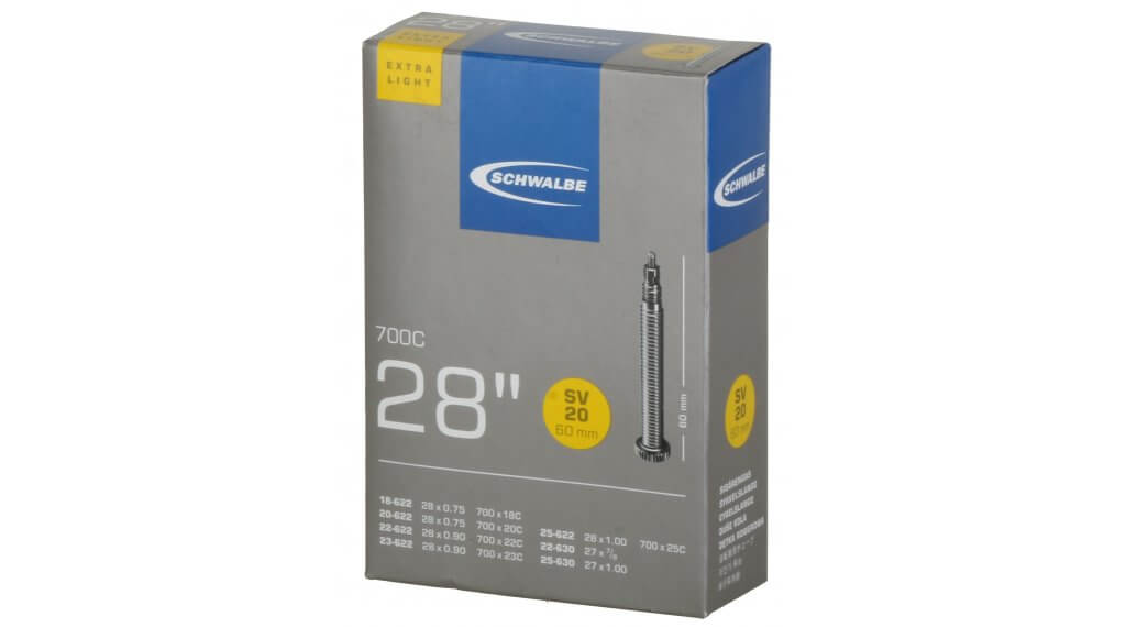 Schwalbe Schlauch Nr. 20 Extralight für 28" SV20 18/25-622/630 (700/18-25C) frz.-Ventil 60mm 2 Schwalbe Schlauch Nr. 20 Extralight für 28" SV20 18/25-622/630 (700/18-25C) frz.-Ventil 60mm – Bild 2